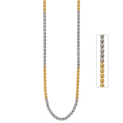 Zopfkette 585 Weiß-/Gelbgold 42 cm 2,2 mm – Bild 5
