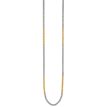 Zopfkette 585 Weiß-/Gelbgold 42 cm 2,2 mm – Bild 2