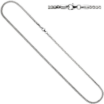 Zopfkette 585 Weißgold 2,3 mm 45 cm