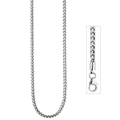 Zopfkette 585 Weißgold 2,3 mm 45 cm – Bild 5