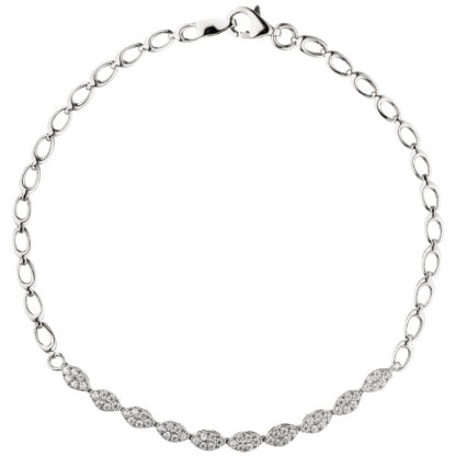 Armband 925 Silber mit 60 Zirkonia weiß – Bild 2