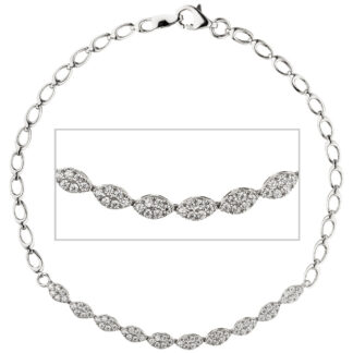 Armband 925 Silber mit 60 Zirkonia weiß