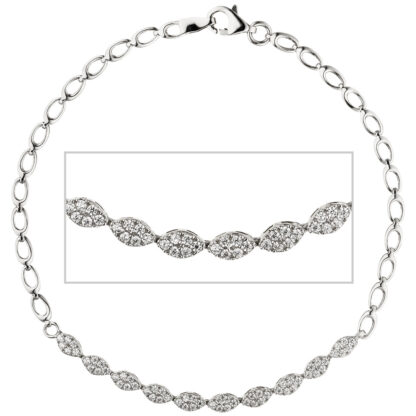 Armband 925 Silber mit 60 Zirkonia weiß