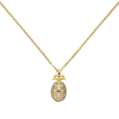 Collier mit Anhänger "Ananas" 925 Silber/vergoldet mit Zirkonia – Bild 2