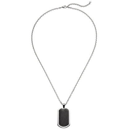 Collier mit Anhänger Edelstahl/PVD schwarz 55 cm