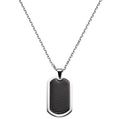 Collier mit Anhänger Edelstahl/PVD schwarz 55 cm – Bild 2