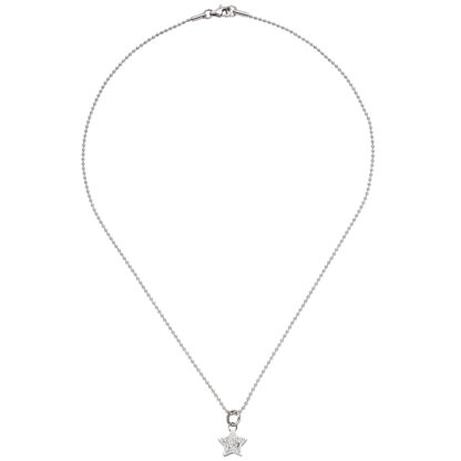 Collier/Kugelkette "Stern" Edelstahl  mit Kristallen