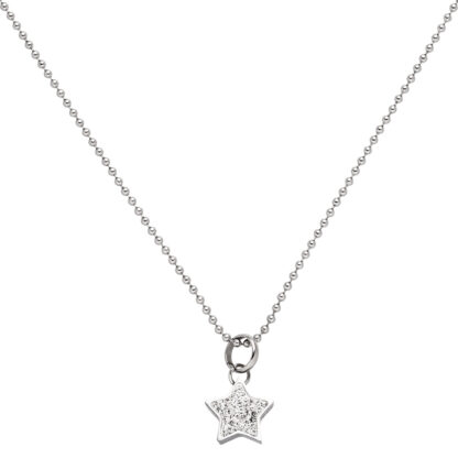 Collier/Kugelkette "Stern" Edelstahl  mit Kristallen – Bild 2