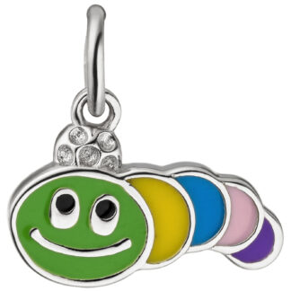 Kinder Anhänger "Raupe" 925 Silber bunt emailliert