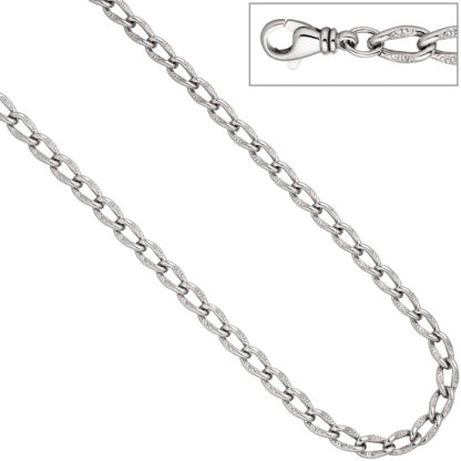 Lang-Panzerkette 925 Silber 7,3 mm 45 cm – Bild 4