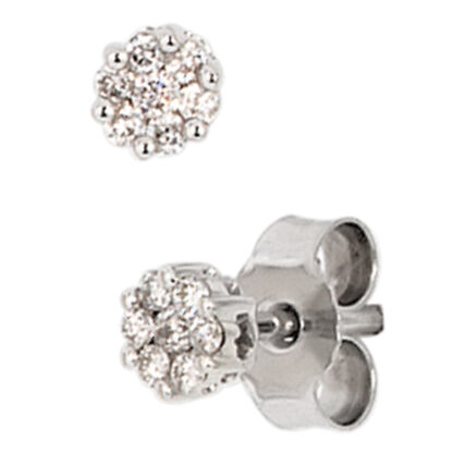 Ohrstecker rund 585 Weißgold mit Brillanten 0,15 ct.