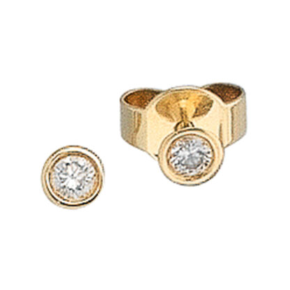 Ohrstecker rund 585 Gelbgold mit Brillanten 0,10 ct. – Bild 2