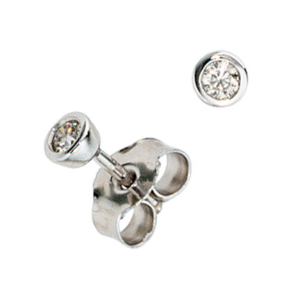 Ohrstecker rund 585 Weißgold mit Brillanten 0,10 ct.