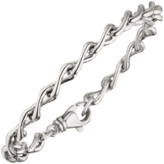 Lang-Panzerarmband 925 Silber ca. 19 cm ca. 7,3 mm strukturiert
