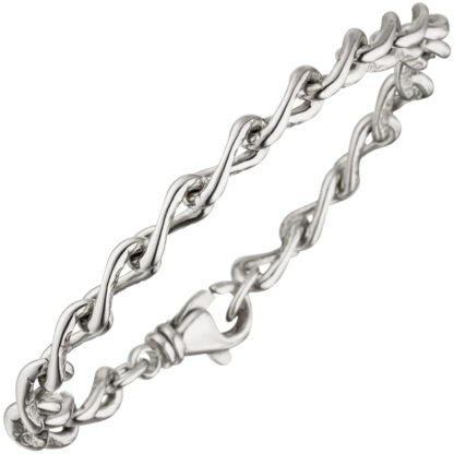 Lang-Panzerarmband 925 Silber ca. 19 cm ca. 7,3 mm strukturiert