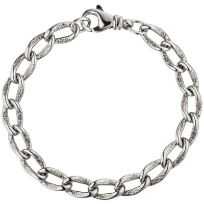 Lang-Panzerarmband 925 Silber ca. 19 cm ca. 7,3 mm strukturiert – Bild 4