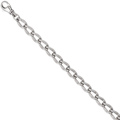 Lang-Panzerarmband 925 Silber ca. 19 cm ca. 7,3 mm strukturiert – Bild 2