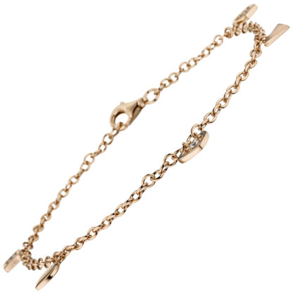 Armband 925 Silber/rotvergoldet mit Anhängern und 3 Zirkonia – Bild 3