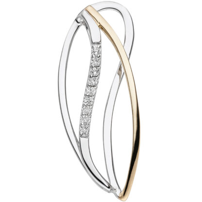 Anhänger 333 Weiß-/Gelbgold mit 9 Zirkonia weiß