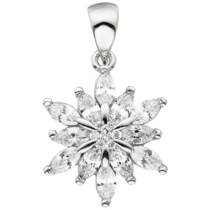 Anhänger "Edelweiß" 925 Silber mit 19 Zirkonia weiß