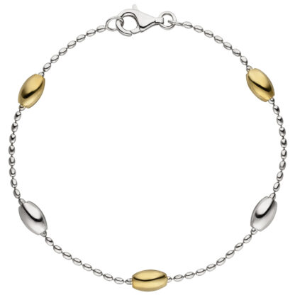 Armband "Tropfen" 925 Silber/teilvergoldet