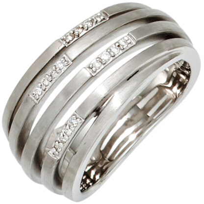 Ring mehrbahnig 925 Silber mit Brillanten