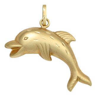 Kinder Anhänger "Delfin" 333 Gelbgold/teilmattiert