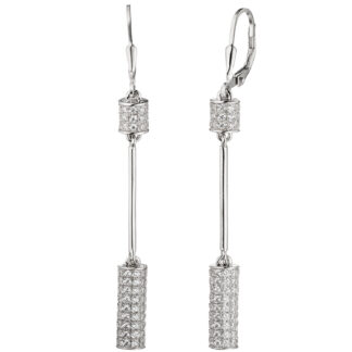 Boutons 925 Silber mit Zirkonia weiß lang