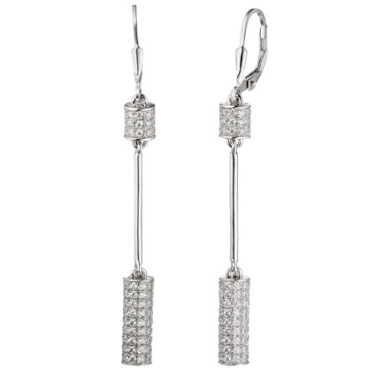 Boutons 925 Silber mit Zirkonia weiß lang