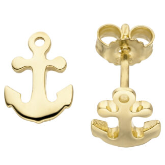 Ohrstecker "Anker" 375 Gelbgold