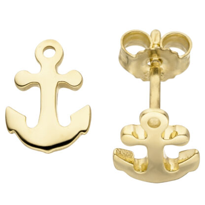 Ohrstecker "Anker" 375 Gelbgold