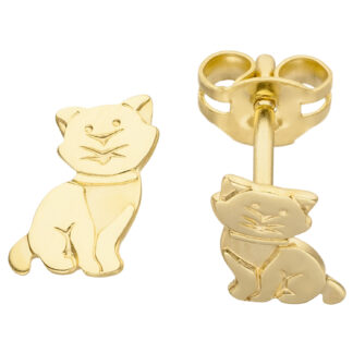 Kinder Ohrstecker "Kätzchen" 333 Gelbgold