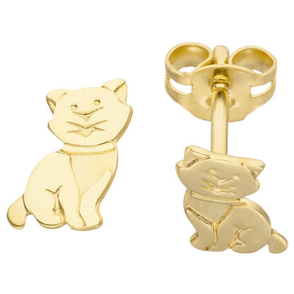 Kinder Ohrstecker "Kätzchen" 333 Gelbgold