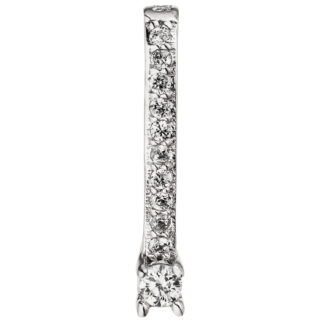 Anhänger 925 Silber mit 11 Zirkonia weiß Lang-Design