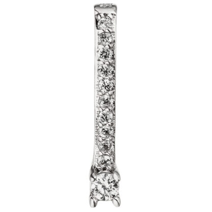 Anhänger 925 Silber mit 11 Zirkonia weiß Lang-Design