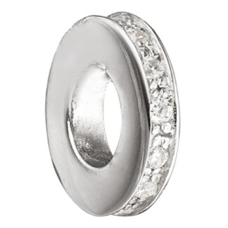 Anhänger Ring-Form 925 Silber mit Zirkonia weiß rundum