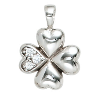 Anhänger "Kleeblatt" 925 Silber mit 3 Zirkonia weiß