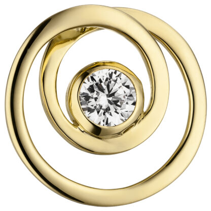 Anhänger 925 Silber/vergoldet mit Zirkonia weiß spiralförmig