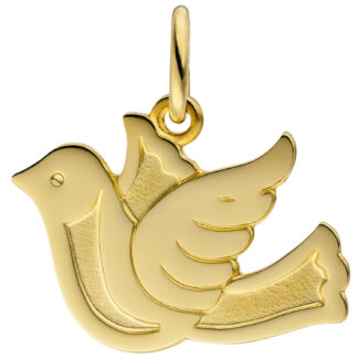 Anhänger "Friedenstaube" 333 Gelbgold/teilmattiert