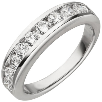 Ring 925 Silber mit 9 Zirkonia weiß