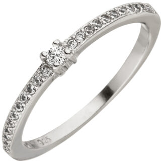 Ring 925 Silber mit 23 Zirkonia weiß