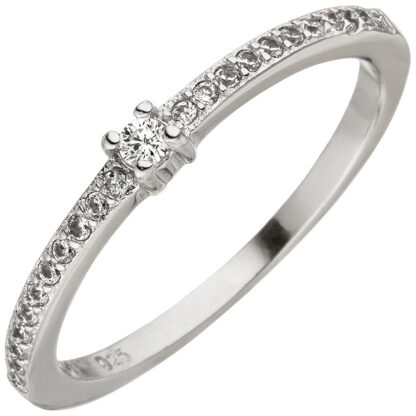 Ring 925 Silber mit 23 Zirkonia weiß