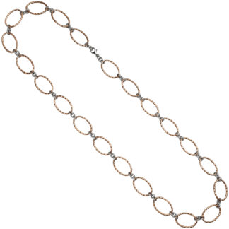 Halskette 925 Silber/teilrotvergoldet 80 cm