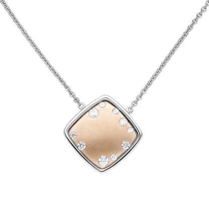 Collier mit Anhänger quadratisch 375 Rot-/Weißgold und Zirkonia weiß – Bild 2