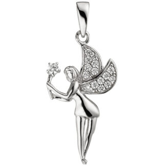 Anhänger "Elfe/Fee" 925 Silber mit 16 Zirkonia weiß