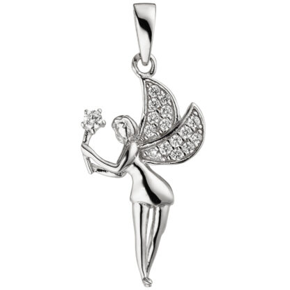 Anhänger "Elfe/Fee" 925 Silber mit 16 Zirkonia weiß