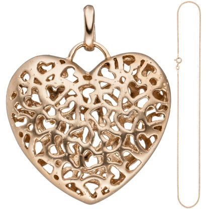 Collier "Herz" 925 Silber/rotvergoldet 45 cm – Bild 4