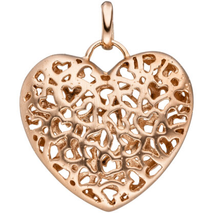 Collier "Herz" 925 Silber/rotvergoldet 45 cm – Bild 5