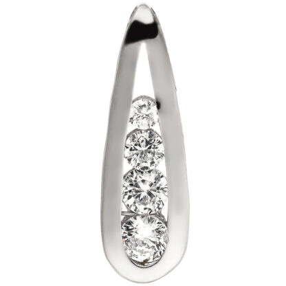 Anhänger 925 Silber mit  Zirkonia weiß Tropfenform