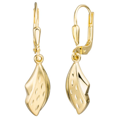 Boutons 333 Gelbgold Blattform geschwungen